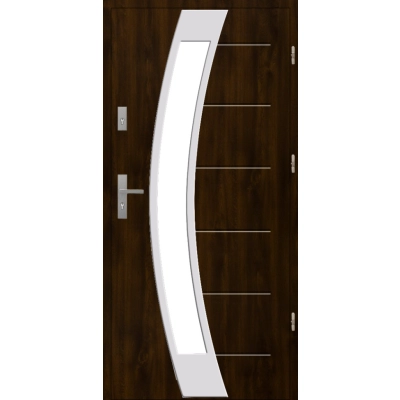 Drzwi S42 T44 INOX Ciemny Orzech 72 mm